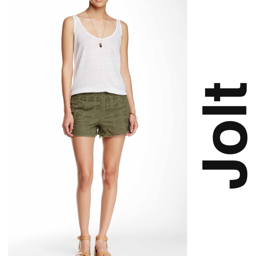 JOLT NWT Linen Blend Crochet Knit Shorts Size Large